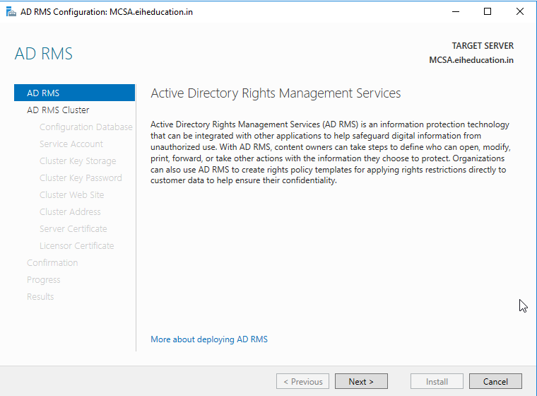 Active Directory Rights Management Services Windows Server 2016