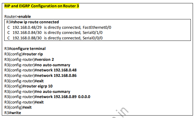 8.5 rip and eigrp configuration